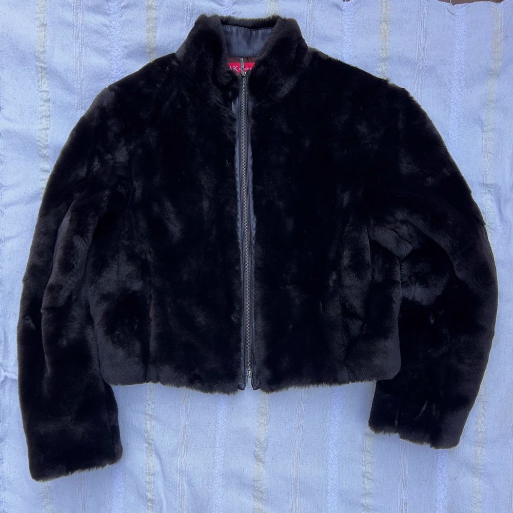Anne Klein faux fur crop coat